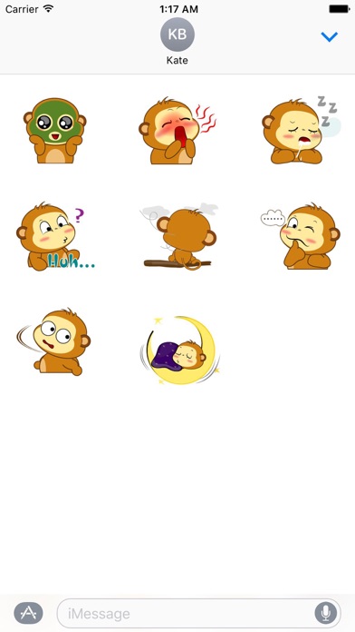 Animated Lovely Monkey Sticker screenshot 2