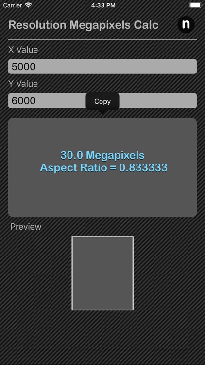 Resolution Megapixels Calc