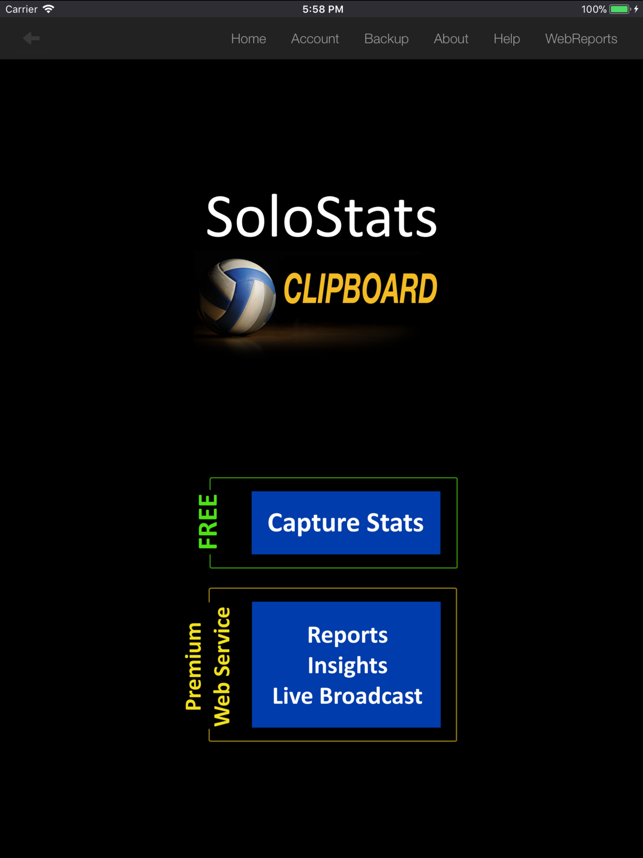 SoloStats Clipboard Volleyball