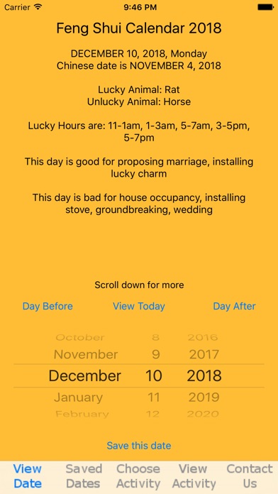Feng Shui Calendar 2018 screenshot1