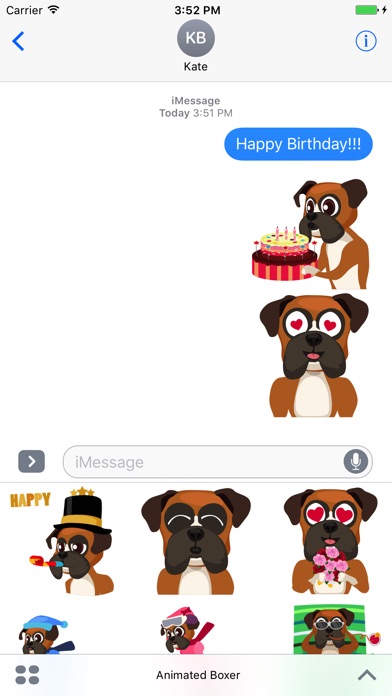 Animated Boxer Stickers for iMessage screenshot 3