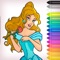 Enjoy our coloring book game with beautiful drawings of princesses