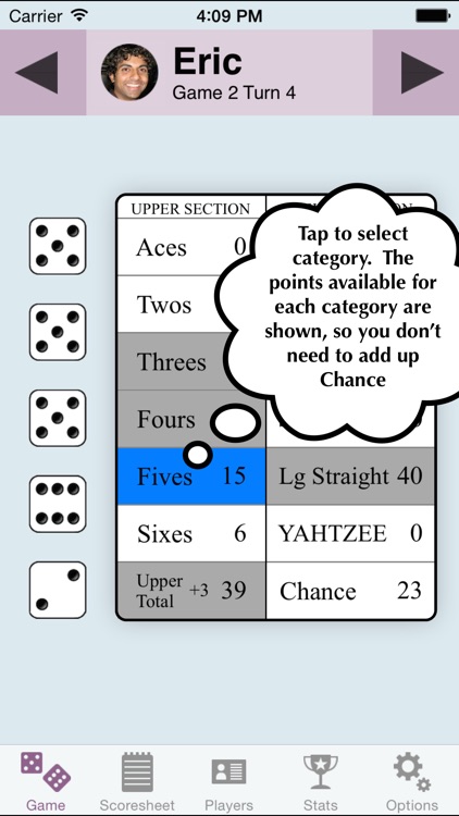 YZ Score - YAHTZEE® scoresheet