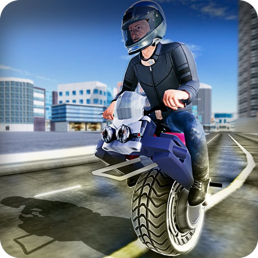 Gyroscopic motor bike riding icon