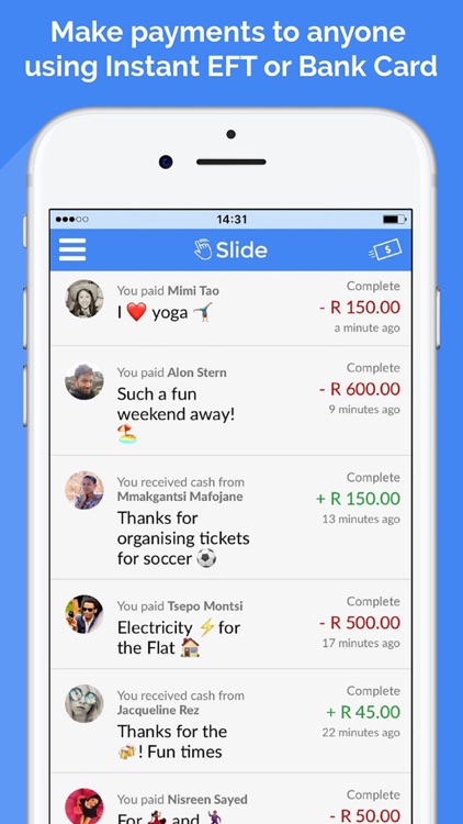 Slide - Send and Receive Money