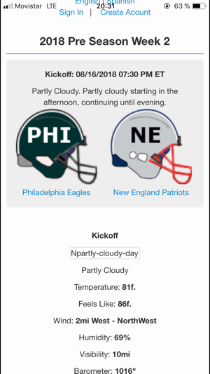 NFLWeather & Scores(圖5)-速報App