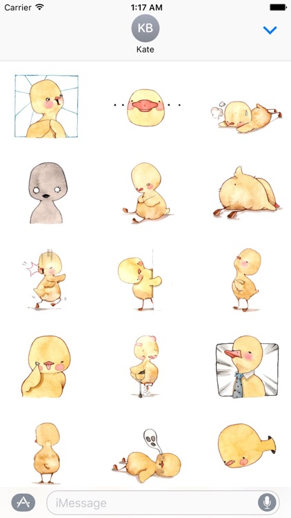 Watercolor Duckling Sticker