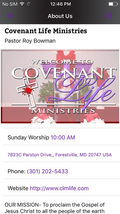 Covenant Life Ministries screenshot 2
