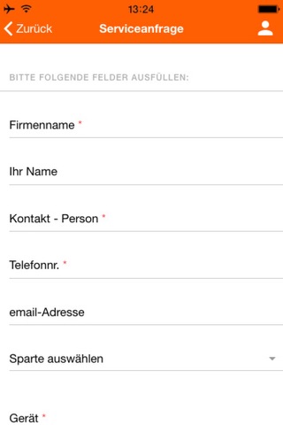 FHE FRANKE Serviceanfrage screenshot 2