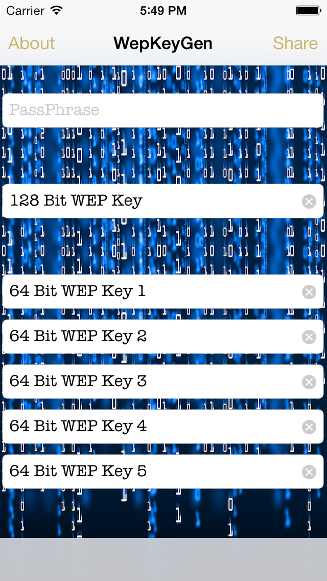 WEP key Generator for... screenshot1