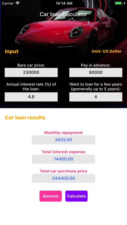 Car loan calculator screenshot-3