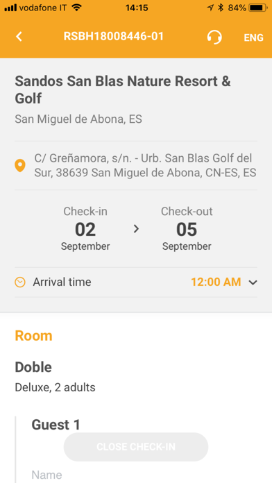 Online Check-in - Sandos App screenshot 2