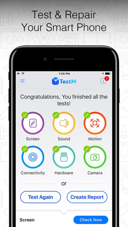 TestM - Check phone & Report