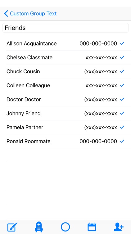 Custom Group Text