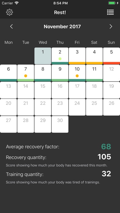 Rest! - recovery tracker screenshot 2