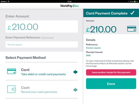 WorldPay Zinc for iPad screenshot 4