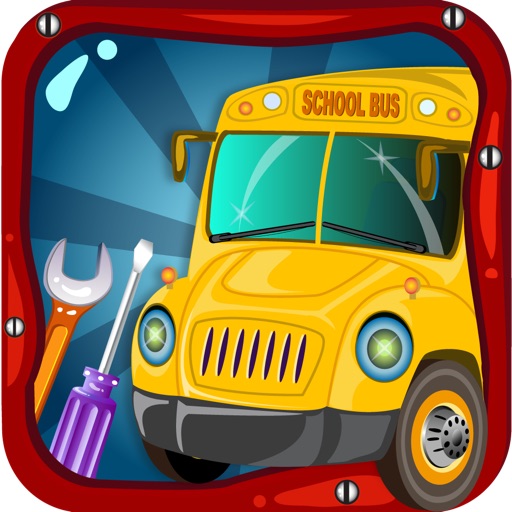 Школьный автобус мыть & гараж – маленький автомобиль салон, летом весело савтомастерской спа для краски, винил, цветов, мыло