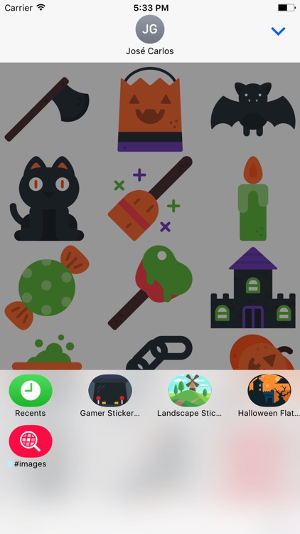 Halloween Flat Sticker Pack for iMessage screenshot-4