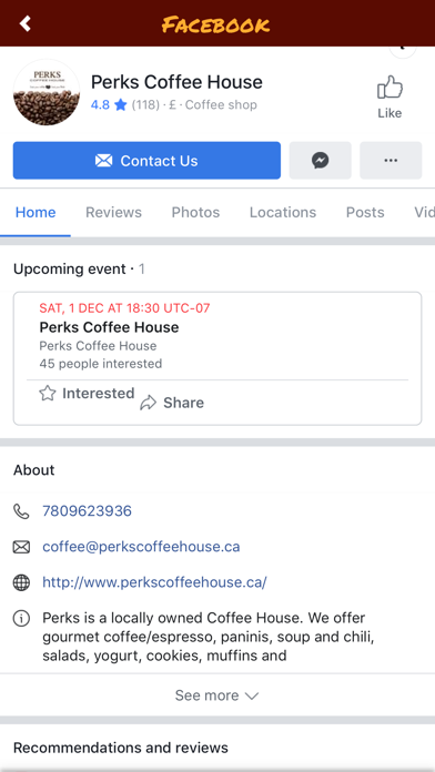 Perks Coffee House screenshot 2