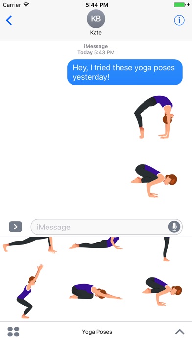 Yoga Poses Stickers for iMessage screenshot 3