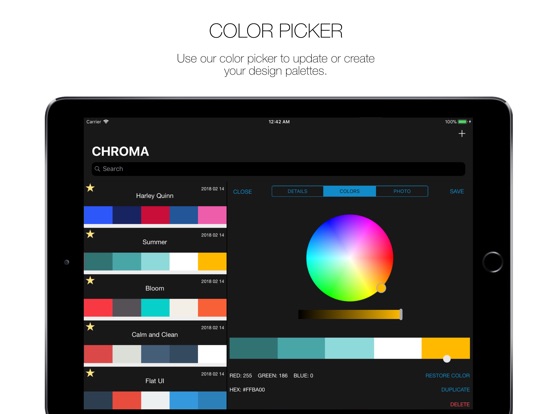 Chroma intelligent color palette generator for mac