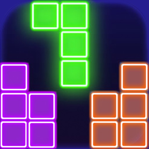 glow popping block puzzle game iOS App