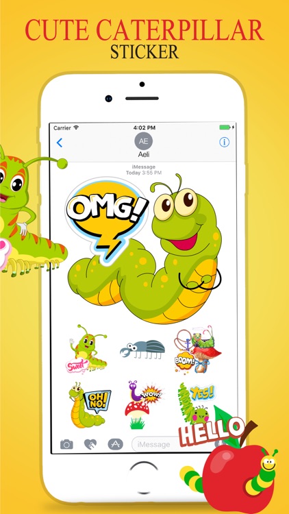 Caterpillar Crawling Stickers Pack