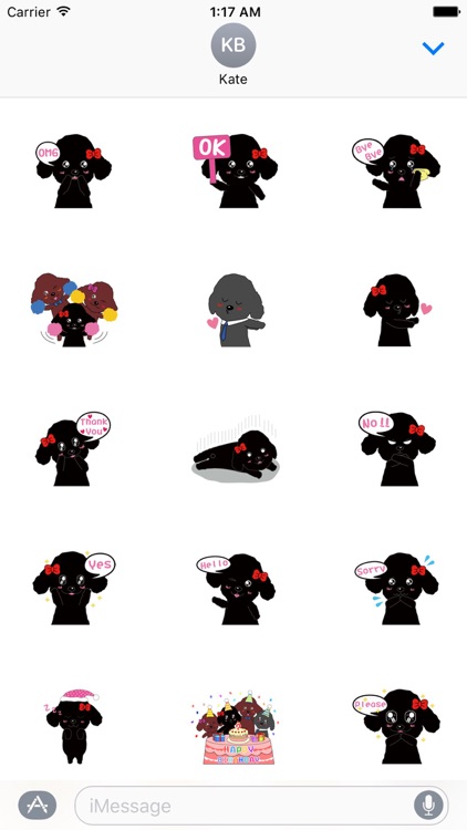 Black Poodle Dog and Friends Emoji Sticker