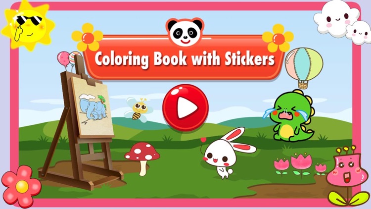 Panda coloring and stickers