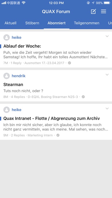 QUAX Mitglieder Forum screenshot 2