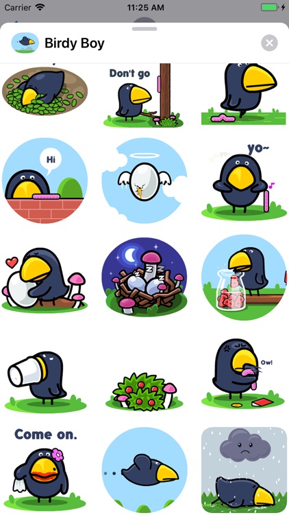 Birdy Boy Animated Stickers