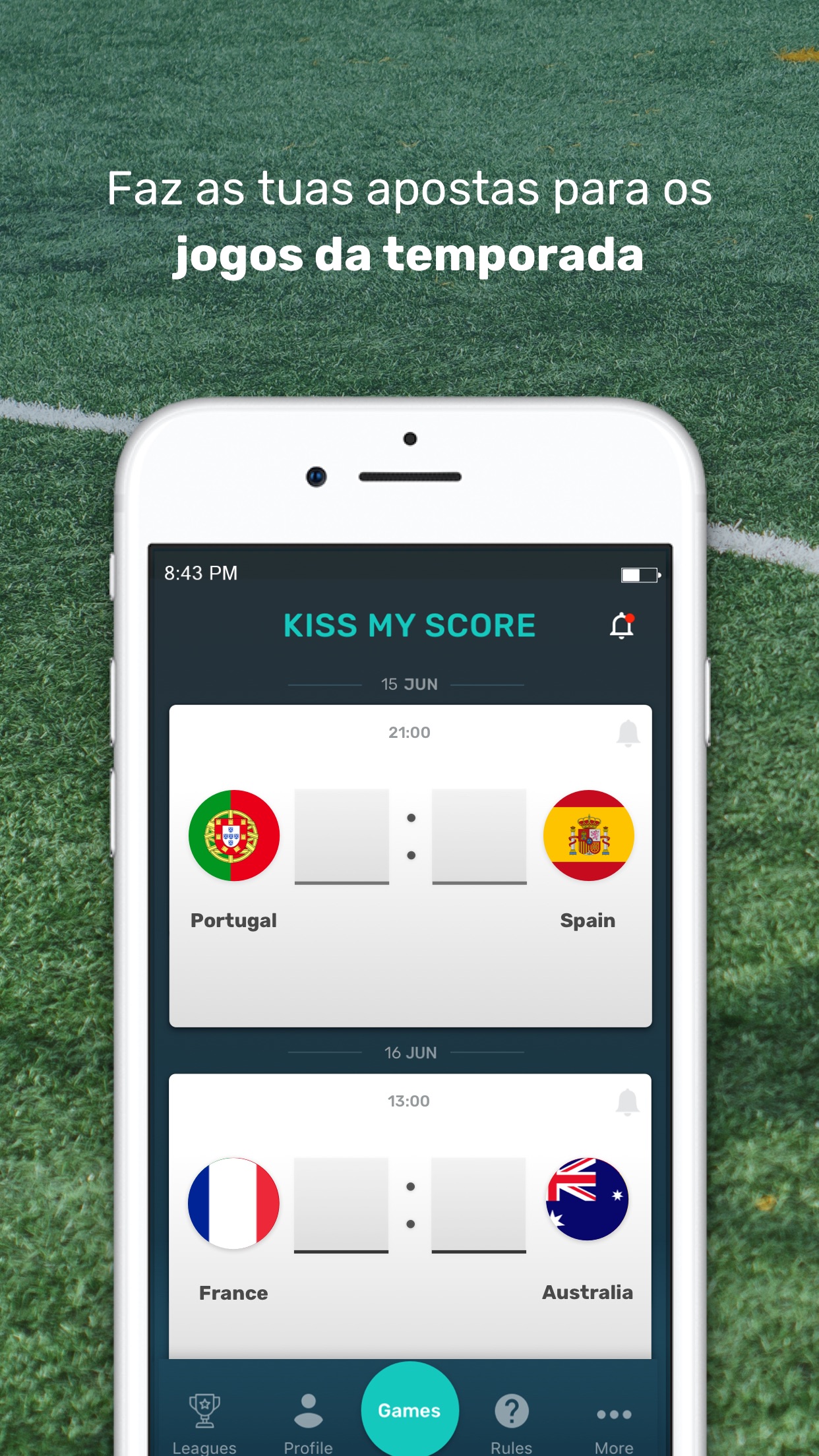 Screenshot do app Bolão futebol | Kiss my Score