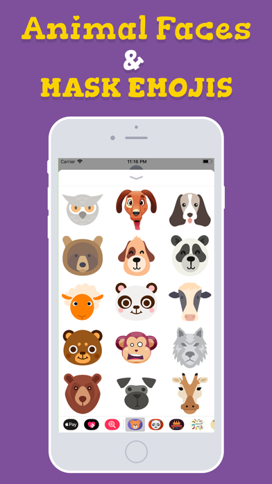 Animal Faces & Masks Emojis screenshot 3