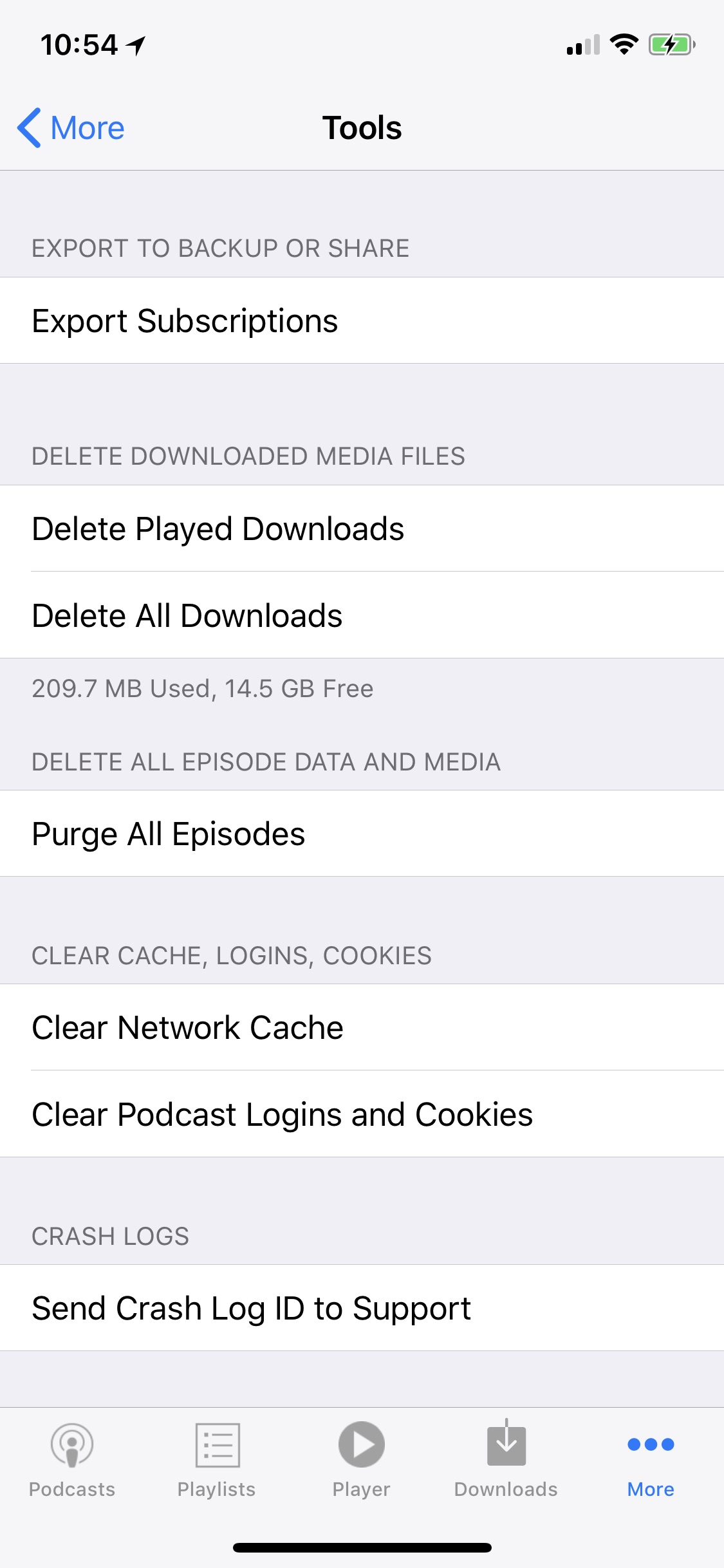 Screenshot do app PodCruncher Podcast Player