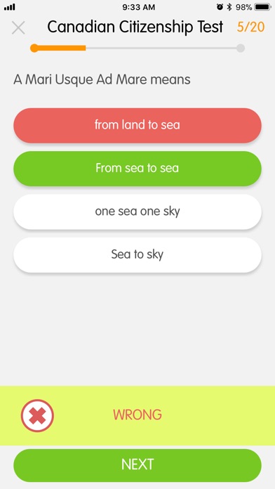 Canadian Citizenship Test exam screenshot 3