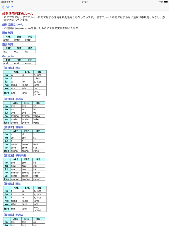 イタリア語動詞活用表Liteのおすすめ画像4