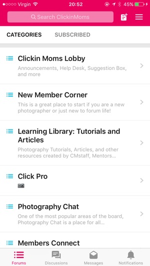 Clickin Moms Member Forum App