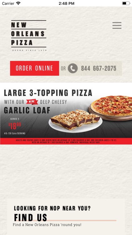 New orleans shop pizza coupon code