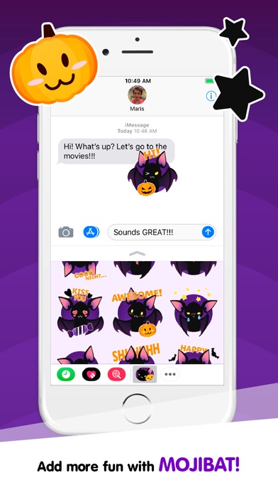 Moji Bat Scary Stickers screenshot 2