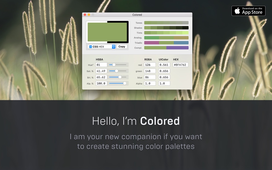 Colored for Mac 1.2.2 破解版 – 调色板工具