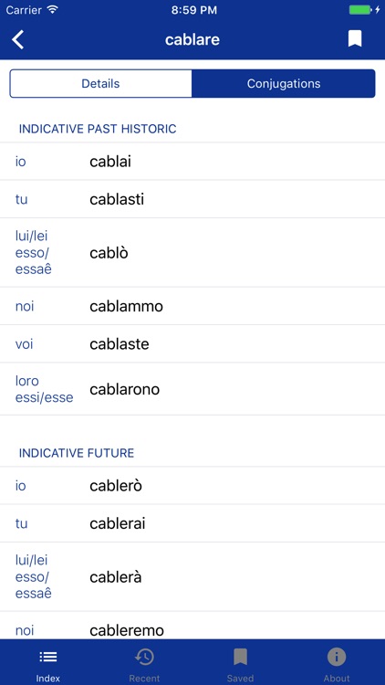 Italian Verbs Dictionary screenshot-3