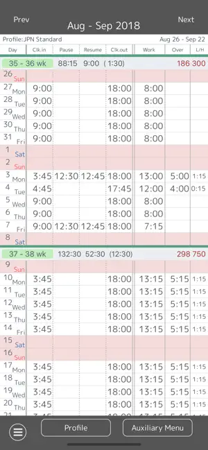 Captura de Pantalla 2 Work Log -Time sheet- iphone