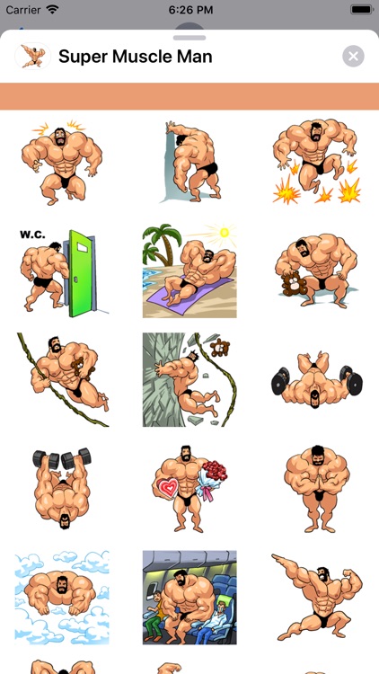 Super Muscle Man Stickers