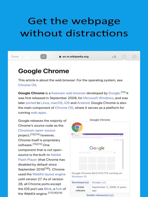 Readability for Chrome Screenshots