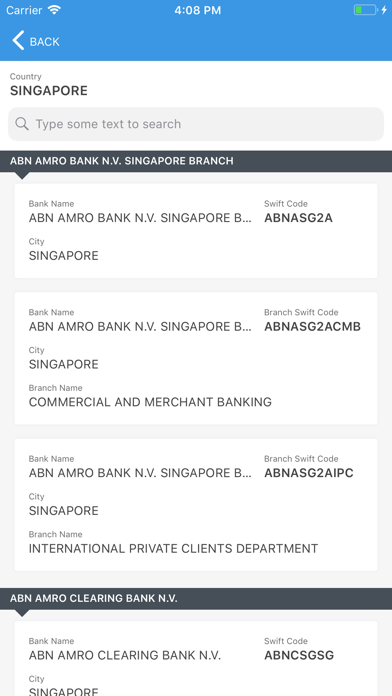 Bank SWIFT/BIC screenshot 2