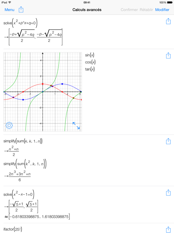 Mathématiques avec PocketCAS Mathématiques avec PocketCAS