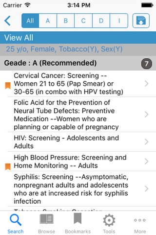 USPSTF Prevention TaskForce screenshot 2