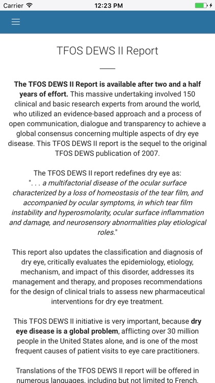 TFOS DEWS II REPORT