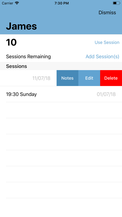PT Session Tracker screenshot 2