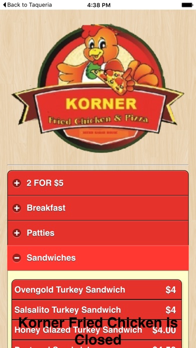 Korner Fried Pizza and Chicken screenshot 2